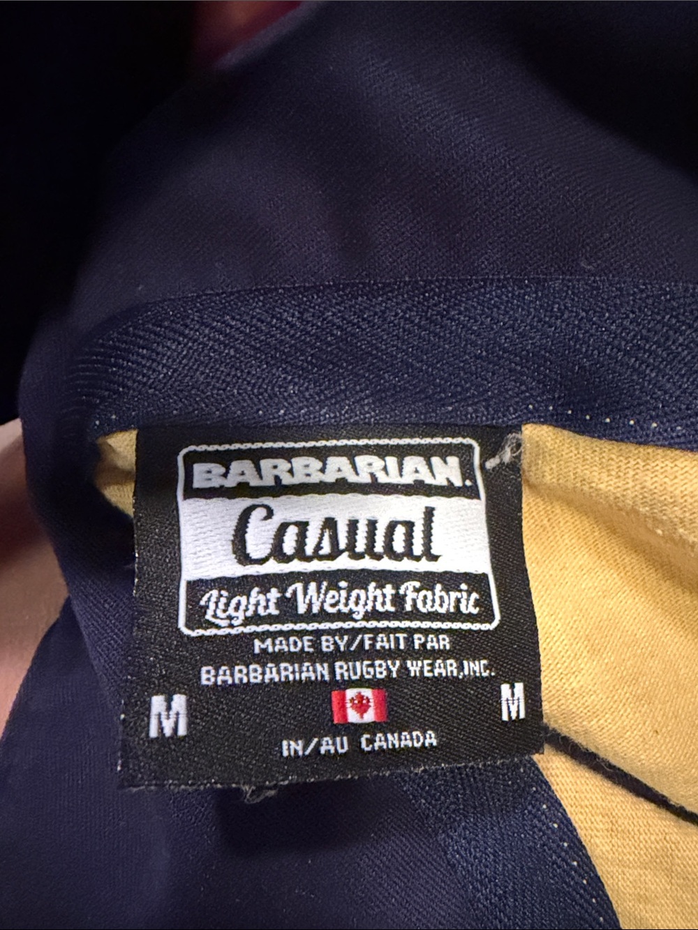 Barbarian Casual Men’s Blue and Yellow Michigan Rugby Shirt Size: M - Picture 3 of 4